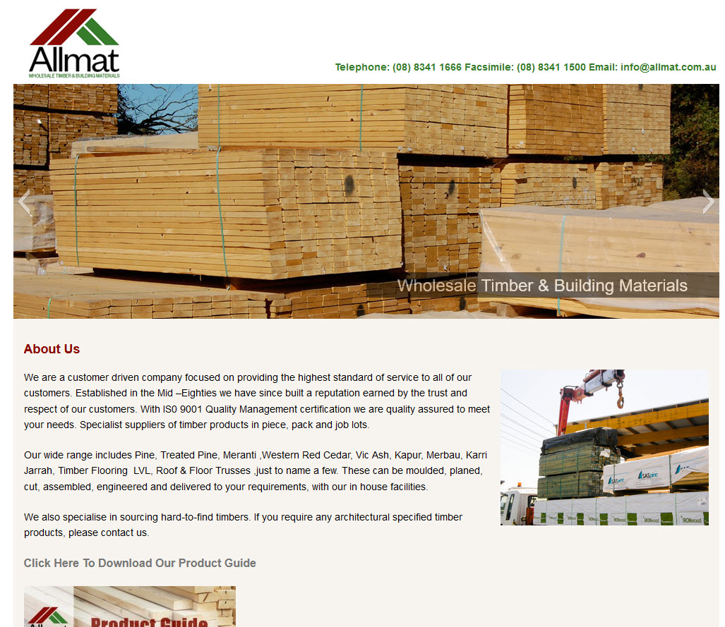 Image of Allmat Home Page